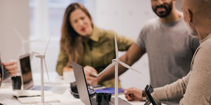 People working in an office