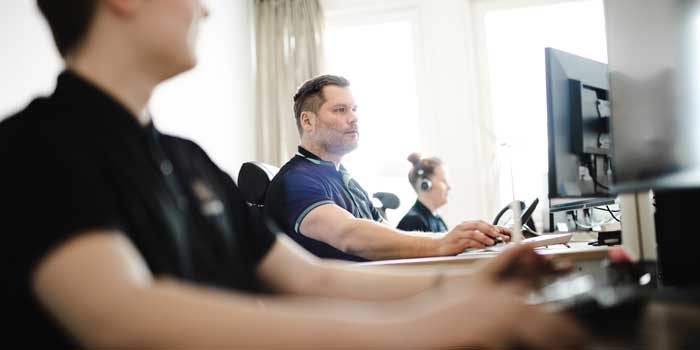 Man working with his computer