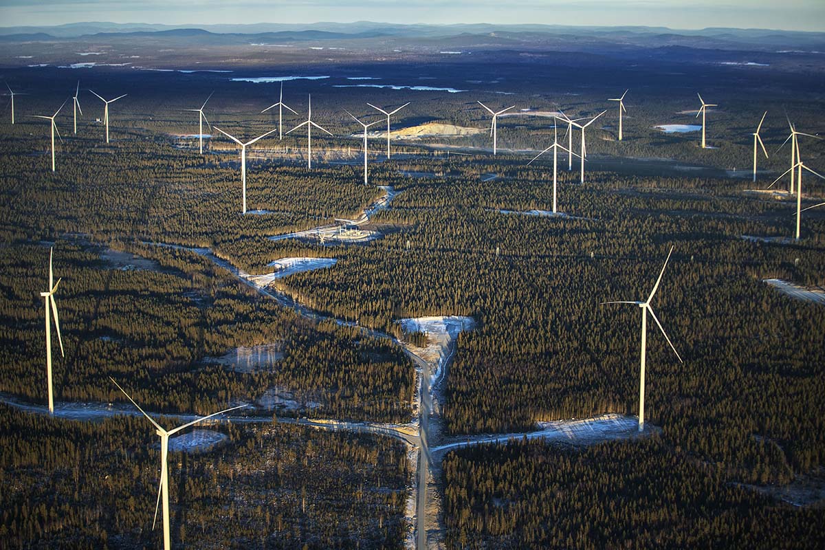 Wind farm in northen of Sweden
