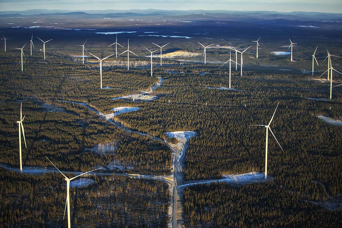 Wind mills in beautiful landscape